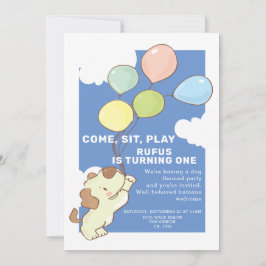 Invitación Juguete de tiempo injusto y globos Cumpleaños