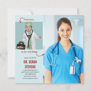 Invitación Juguetes a la verdadera graduación médica Médica