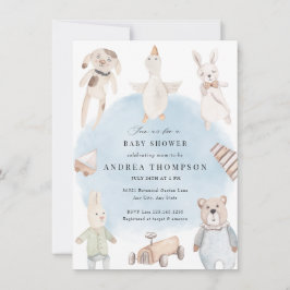 Invitación Juguetes bebé | Baby Shower de época