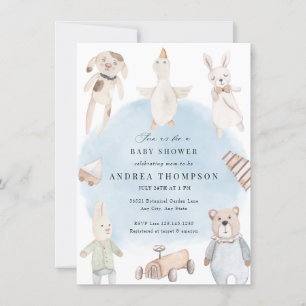 Invitación Juguetes bebé Baby Shower de época