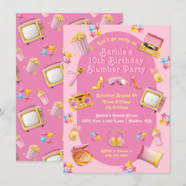 Invitación Juguetes de muñecas rosadas Fiesta de cumpleaños S