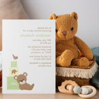 Juguetes de oso y alfabeto bloquean Baby Shower {g