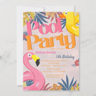 Invitación Juguetes geniales para fiestas junto a la piscina 