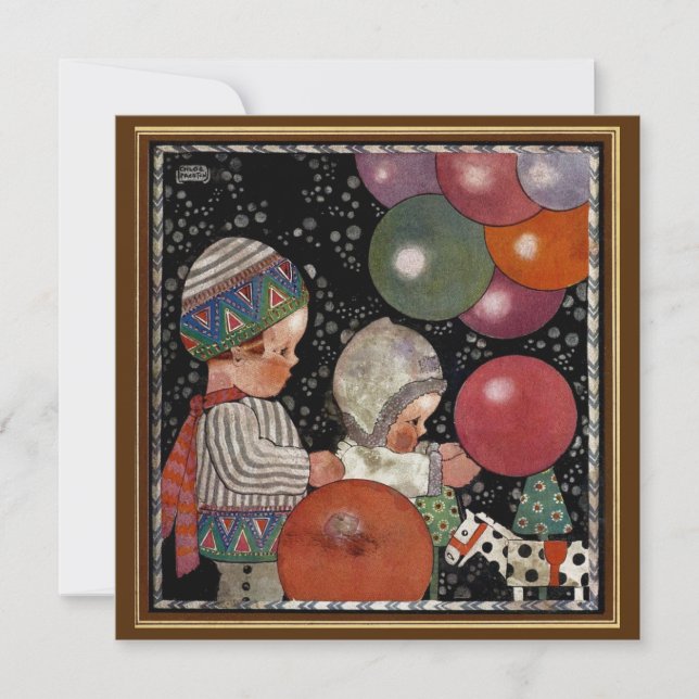 Invitación ¡Juguetes Globos Fiesta Cumpleaños Niños Antiguos! (Anverso)