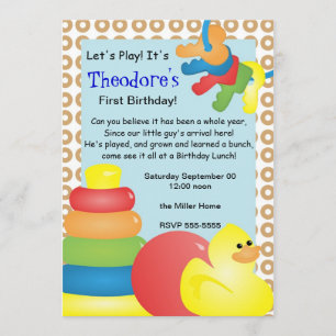 Invitación Juguetes nostálgicos clásicos