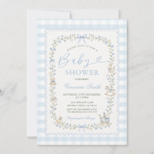 Invitación Juguetes para niños Floral Grandmillenial Baby Sho