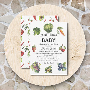 Invitación Juguetes Verdes Retro Orgánicos Locales para Bebés