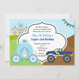 Invitación Juicio conjunto de Princess Carriage y Monster Tru