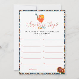 Invitación Juicy Naranja Spritz Bridal Shower Game Card