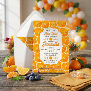 Invitación Juicy Sweet Citrus Rebanada de Naranja Fiesta de C