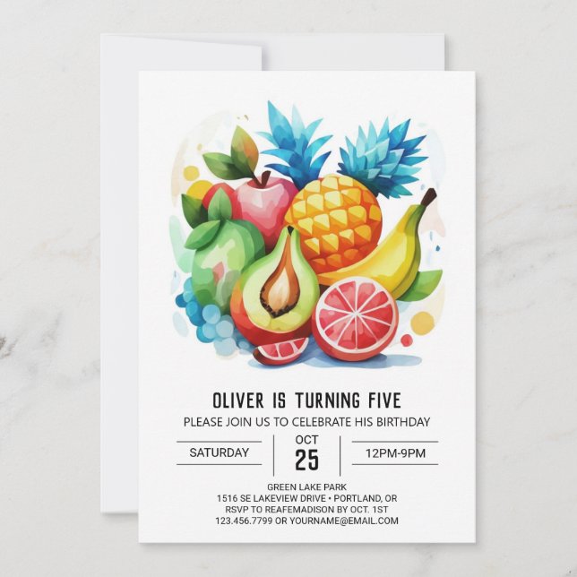 Invitación Juicy Watermelon Online Frutos Cumpleaños (Anverso)