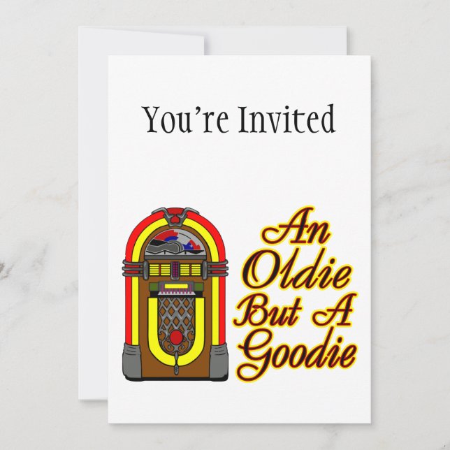 Invitación Jukebox Un Oldi Pero Un Goodie (Anverso)