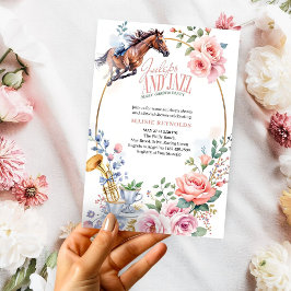 Invitación Juleps y Carreras de caballos floral de jazz, duch