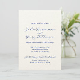Invitación Julia Blue Elegant Wedding