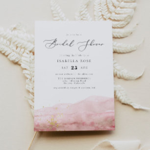 Invitación JULIEN   Ducha de novia dorada color de agua rosad