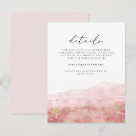 Invitación JULIEN Rubor color de agua rosado Gold Elegantes D