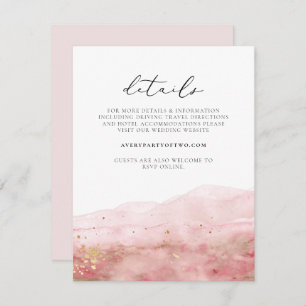 Invitación JULIEN Rubor color de agua rosado Gold Elegantes D