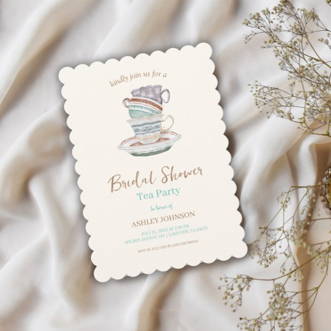 Invitación JULIET Tea Set Fiesta Bridal Shower (Subido por el creador)