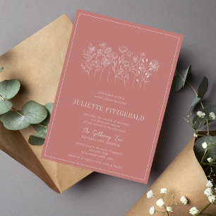 Invitación Juliette Floral   Colores curados   Bridal Shower