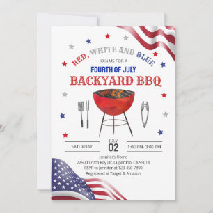 Invitación Julio BBQ en el patio trasero
