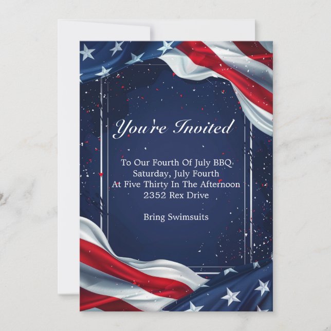 Invitación July Fourth Invitation (Anverso)