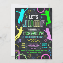 Invitación Jump birthday invitations, trampolining party