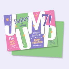 Invitación Jump Fiesta Cute Chicas Pastel Spring Cumpleaños