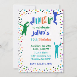 Invitación Jump Fiesta Trampoline Park Boys Cumpleaños