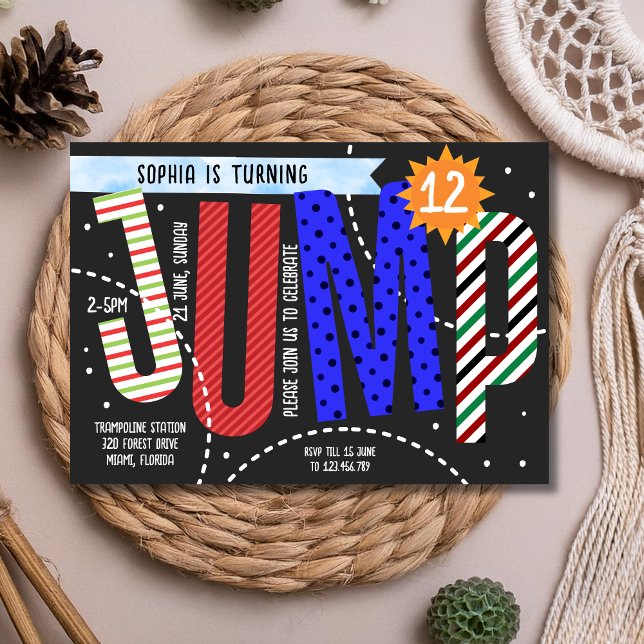 Invitación Jumping kids trampoline birthday (Subido por el creador)