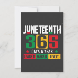 Invitación Juneteenth 365 Días al Año Apréndelo Como si Vivie