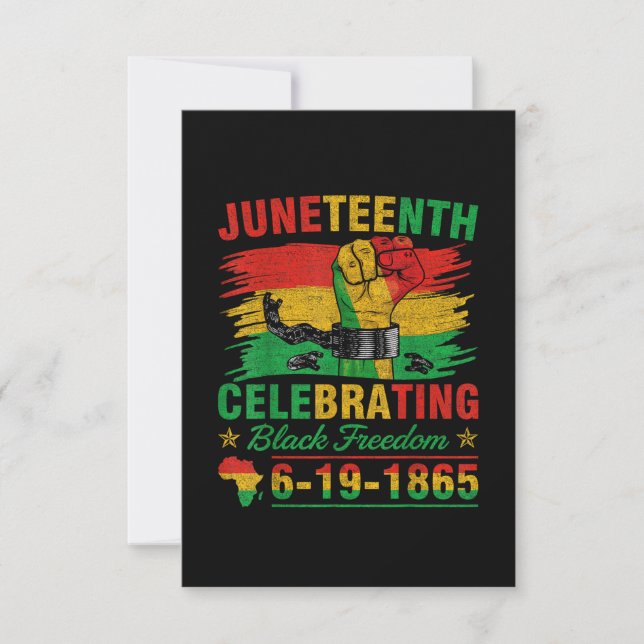 Invitación Juneteenth Rompiendo Cada Cadena Hombres Mujeres N (Anverso)