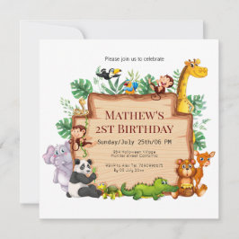 Invitación jungla de bonito y animales salvajes l Giraffe Cum