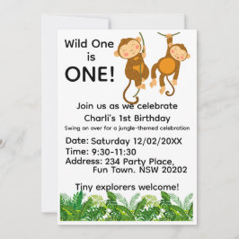 Invitación Jungle 1st Birthday Invitation | Wild One First 