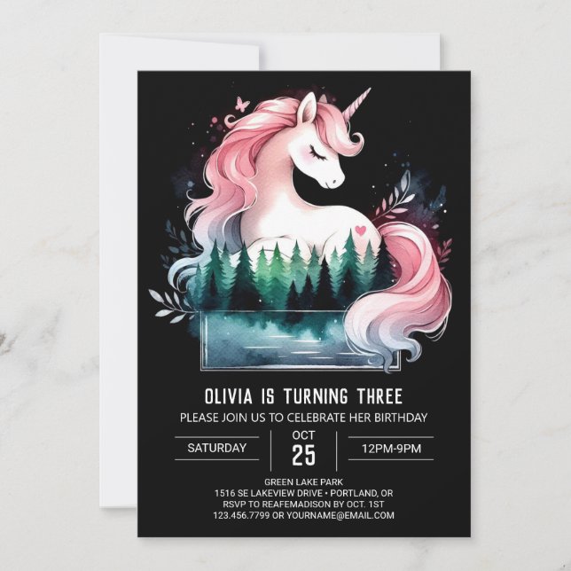 Invitación Jungle Adorable Horse Birday (Anverso)