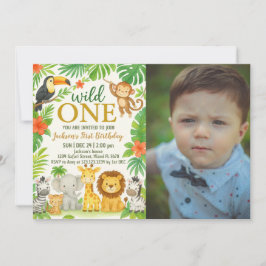 Invitación Jungle Animal 1er Fiesta de cumpleaños