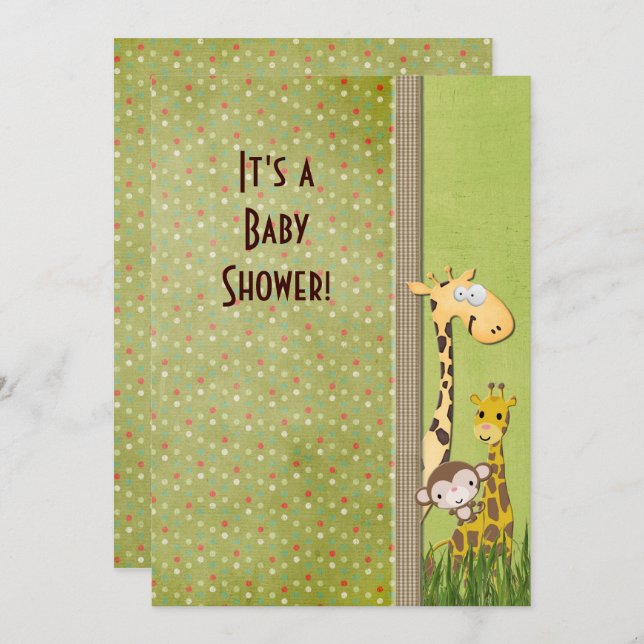 Invitación Jungle Animal Baby Shower (Anverso / Reverso)