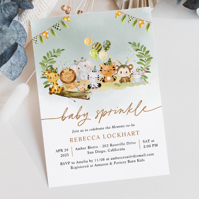 Invitación Jungle Animal Party Boy Baby Sprinkle Invitation (Subido por el creador)