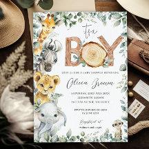 Jungle Animales Greenery Safari Boy Baby Shower