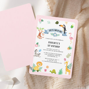 Invitación Jungle Animals 1er Fiesta de cumpleaños