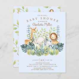 Invitación Jungle Animals Boys Baby Shower