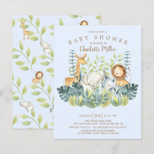 Invitación Jungle Animals Boys Baby Shower