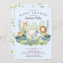 Jungle Animals Boys Baby Shower