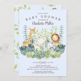Invitación Jungle Animals Boys Baby Shower