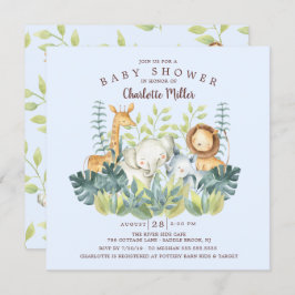 Invitación Jungle Animals Boys Baby Shower