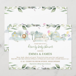 Invitación Jungle Animals Cars Greeneration Drive by Baby Sho
