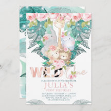 Jungle Animals First Birthday Cute