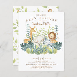 Invitación Jungle Animals Neutral Baby Shower