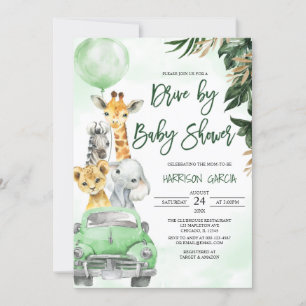 Invitación Jungle Animals Safari Drive by Baby Shower