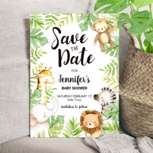 Invitación Jungle Animals Save the Date Invitation