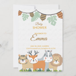 Invitación Jungle Baby Shower Invitation – Safari Animal Them